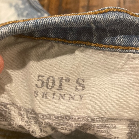 Levi’s 501 Jeans Skinny Bleached Womens Size 27x28 Buttonfly - Picture 11 of 11